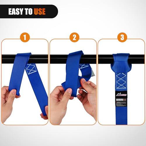 Image of Nilight Soft Loop 1.7 inchx17 inch Motorcycle Tie Down Straps Heavy Duty 12000Lbs Max Break Strength for Securing ATV UTV Kayak Moving Cargo (8PK-Blue)