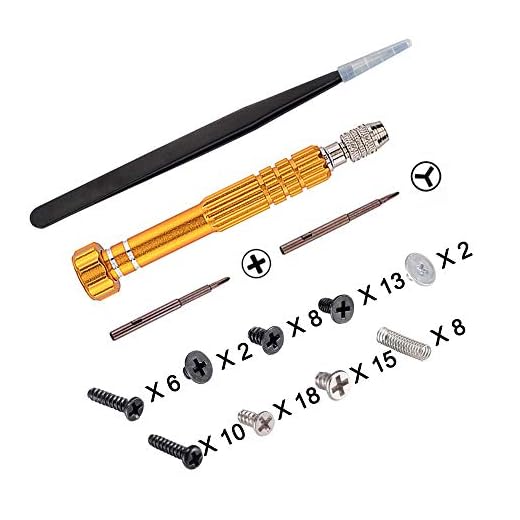 eXtremeRate Kit de Destornillador de Cruz Conjunto de Herramientas de Montaje y desmontaje con Muelle Pinzas y Tornillos para la Consola Compatible con Nitendo Switch Joy con