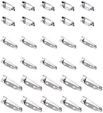 Sowaka 30 Pcs Safety Pin Back Multi Size Silver Metal Safety Brooch Clasp image 2