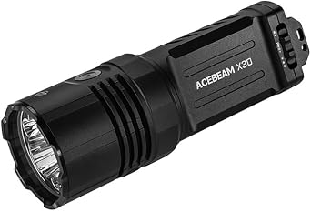 ACEBEAM X30 CREE XHP70.2 6500K LED X30 Dual Source White and Red Light Searching Flashlight -20,000 Lumens with Three Modes and Eco-Sensa USB-C Charging Cable.