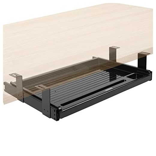 Duronic DKTSX2 Piattaforma per tastiera | Vassoio per tastiera e mouse | Supporto per tastiera | Soluzione ergonomica per scrivania e postazione da lavoro | Vassoio estraibile