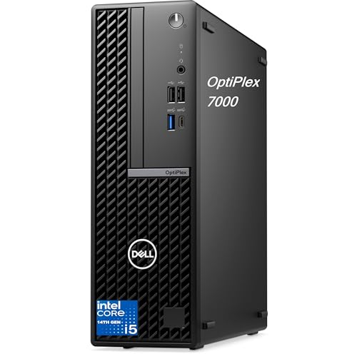 Image of Dell OptiPlex 7000 Small Desktop Computer, Intel 14-Core i5-14400, 16GB DDR5 RAM, 256GB PCIe SSD, WiFi 6E, BT, 2 DisplayPort, HDMI, Type-C, Win11 Pro, Jet Black
