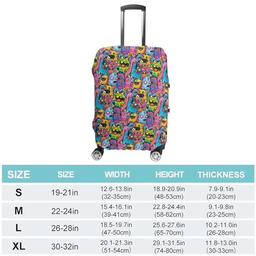 Graffiti Style Pattern Luggage Cover Protector Anti-Scratch Suitcase Cover Washable Luggage Covers Fits 19-21 Inch Luggage2