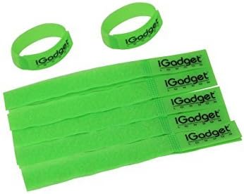 iGadget® Heavy Duty Reuseable Hook and Loop Fastener Strap - 20 Pack Flourescent Neon Green
