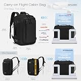 SPAHER Rozszerzalny Plecak Podróżny 40x30x15 do 40x30x20 Ryanair Wizzair Plecak na Laptopa 15,6 Calowy z Portem Łdowania USB Plecak Sportowy z Kieszenią na Buty i Mokre Rzeczy dla Kobiet i Mężczyzn
