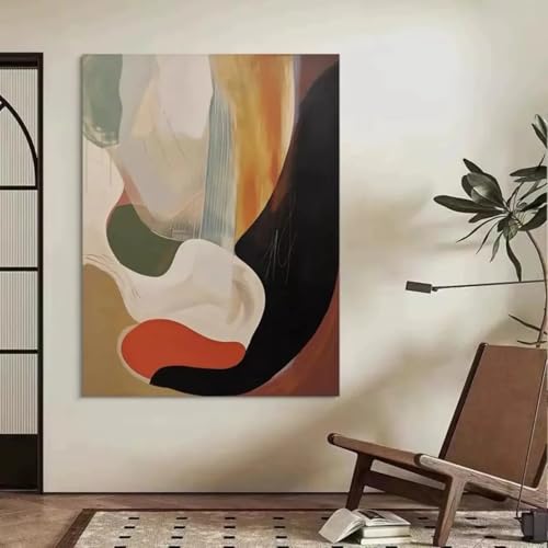 Peinture texturée verte et noire 35x50 : l'art mural marron pour réchauffer votre intérieur