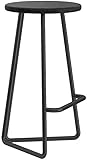 SAFWELAU Sillas Altas para Bar Taburete de Bar Sillas de Bar con reposapiés, Negro Metal Piernas Taburetes para pequeños Espacios de Esquina(Black,65CM)