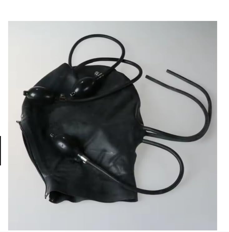 Latex Catsuit Latex Haube Aufblasbare Gummi Maske Aufblasbarer Langer Schlauch
