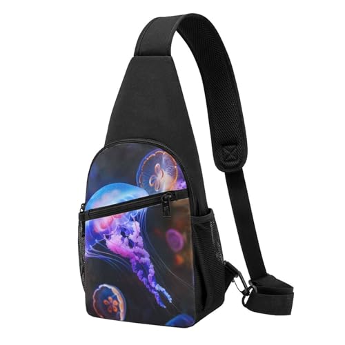 Sac à dos à bandoulière méduses Noir pour randonnée et voyage léger
