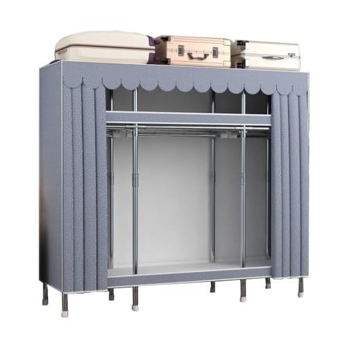 Armoire portative avec virole en alliage et structure métallique, la penderie robuste et durable