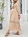 CUPSHE Women's Maternity Maxi Dresses Square Neck Smocked Baby Shower Long Sleeve Ruffled Fashion Casual Fall Pregnancy Dress Beige, L