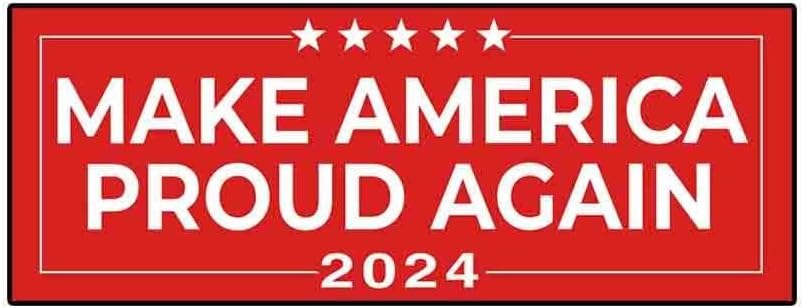Trump Make America Proud Again 2024 Bumper Sticker Decal (3.37" x 9") | Peel & Stick | Political, Stickers, Politics, Republican, Trump, MAGA, American
