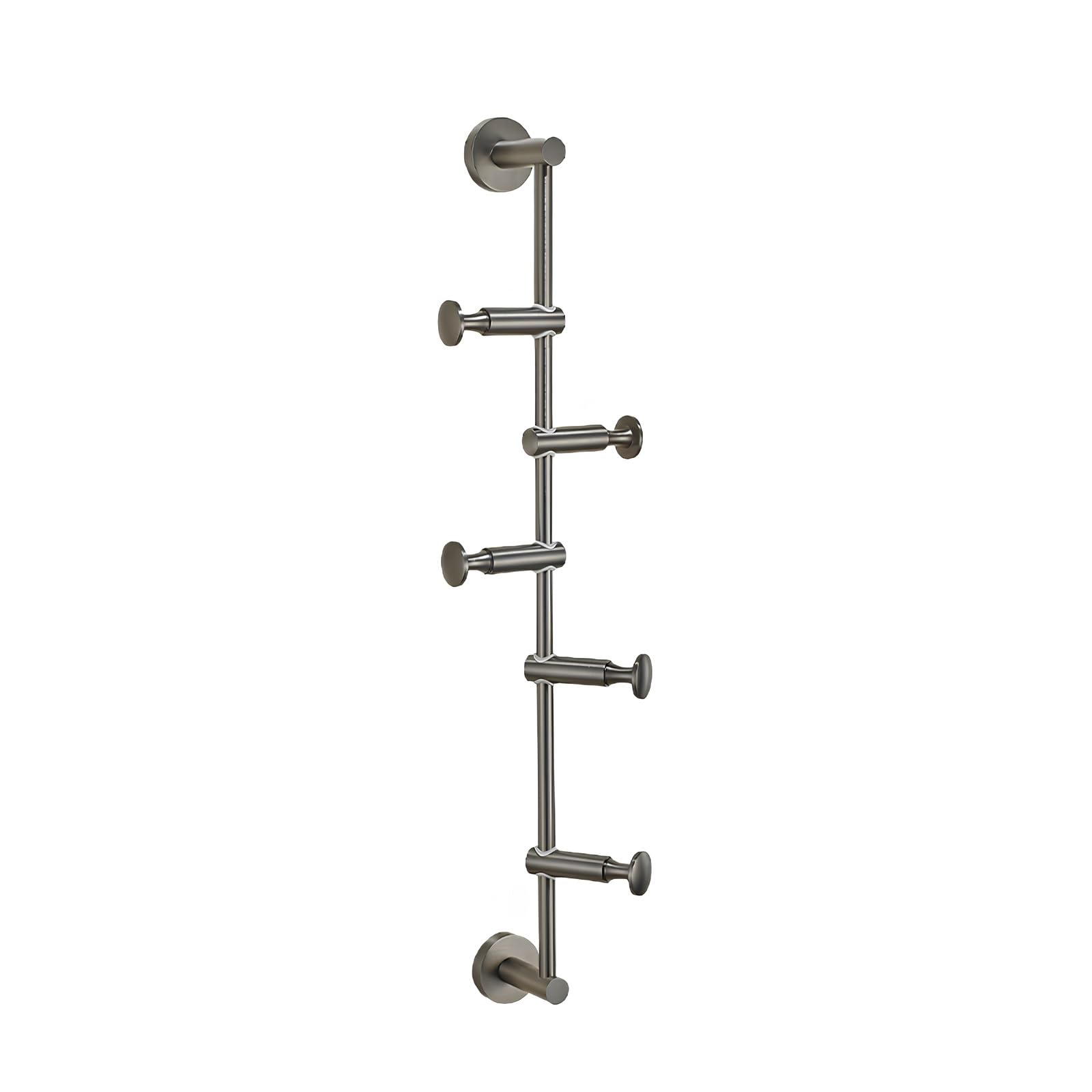 XUQQU Vertical Brass Wall Mounted Coat Rack, Modern Coat Hook, Space-Saving Wall Hook, with 3/4/5 Hooks, Suitable for Entryway, Living Room, Bedroom, Bathroom(Grey,C60cm/23.6in)