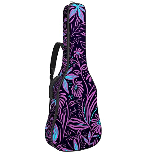 Housse guitare électrique acoustique basse folk imperméable bleu rose zippée