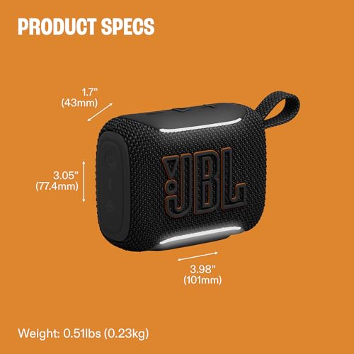 Image of JBL Go 5 - Ultra-Portable Waterproof & Drop-Proof Speaker with JBL Legendary Sound & Ambient Edge Lighting, AirTouch Instant Stereo Pairing or Link Multiple Compatible Speakers via Auracast (Squad)