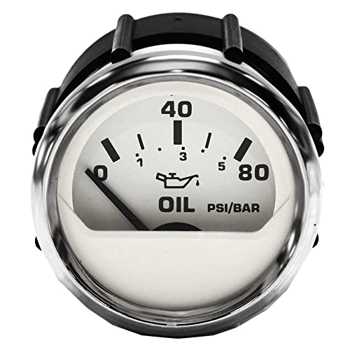 Faria Boat Oil Pressure Gauge GPC625B | Euro White SS 2 Inch