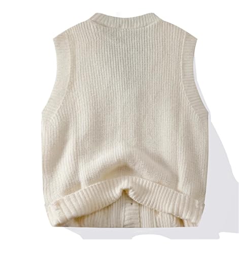 Men Striped Sleeveless Loose Casual Sweater Vest V Neck Knitted Oversize Thicken Waistcoat Tops2