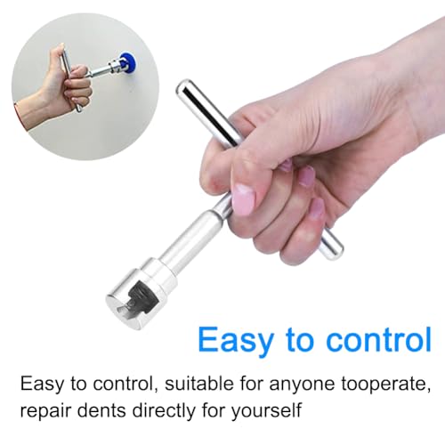 Image of Car Dent Repair Puller Kit,Universal T Bar Dent Repair Tool with 18 Pcs Gasket Tools and Adhesive Strips Indent Puller Kit for Car and Metal Surfaces(Color:Silver)