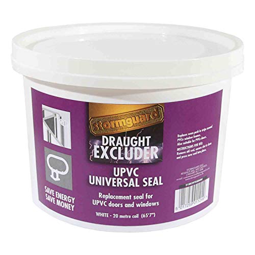 Stormguard Replacement Rubber UPVC window door gasket seal draught proofing excluder (20 Meters, White)