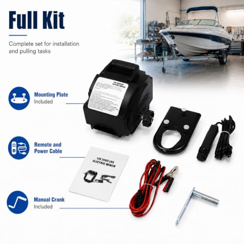 PLITEDDE 2000 lbs Electric Trailer Winch
