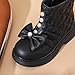 Girls Boot Lace Up Bow Mid Calf Booties Winter Fashion Dress Boots with Side Zipper for Little Kids Big Kids