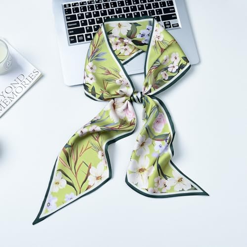 Image of Head Hair Scarf for Women,Silky Long Headscarf Purse Bag Scarfs for Handbag Fashion Satin Neck Scarves Accessories