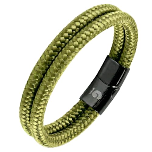 SOLO IL MEGLIO - Tutti i nostri braccialetti vengono controllati quando vengono realizzati e anche quando vengono imballati nel nostro magazzino di Maastricht. Vogliamo solo il meglio per i nostri clienti. La corda ha uno spessore di 5 mm in materiale nylon molto resistente. La clip magnetica è realizzata in acciaio inossidabile titanico con rivestimento o semplicemente in acciaio inossidabile lucidato.