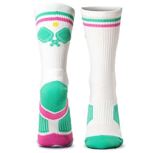 ChalkTalkSPORTS Pickleball Performance Crew Socks - Multiple Designs & Colors - Youth & Adult - Pickleball Mid-Calf Sock