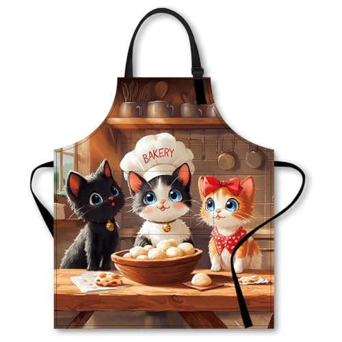 Image of Nuxovilar Cute Apron with Pockets, 26.77 * 30.7 Inches, Versatile for Meal Prep, Baking, Holiday Cooking