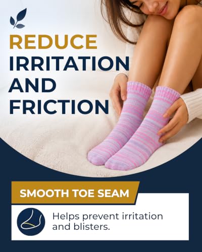 Image of Pembrook Bamboo Viscose Diabetic Socks for Women & Men - 6 Pairs Ankle Socks for Swollen Feet | Neuropathy Socks