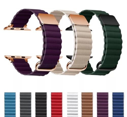 Bracelet magnétique en cuir bleu pour iWatch protégeant contre les rayures avec son étui intégral - 6