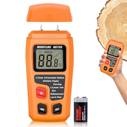 Testeur Humidité Bois, Humidimètre pour Bois de Chauffage avec LCD Rétroéclairé, Humidimètre...