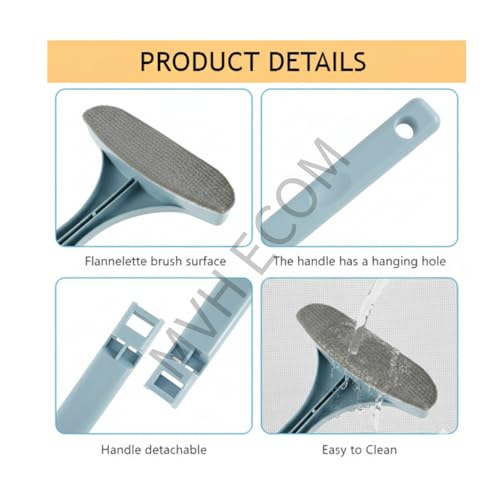 Image of Multifunctional Screen Brush 2 in 1 Mesh Cleaning Brush | Best Tool for Cleaning Mosquito nets | Extended Handle | Window Cleaning Brush | Multicolour | Pack of 1