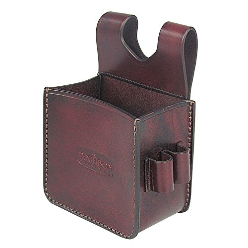 TOURBON Vintage Genuine Leather Waist Shooting Ammo Bag Shotgun Shell Pouch - Holds