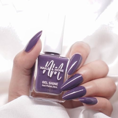 Image of Nails & More Amethyst Nail Polish, Argan Oil-Infused Gel Shine, Royal Purple Nails, Long-Lasting Color | 10ml