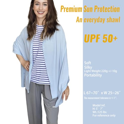 UPF 50+ Women's Sun Scarf Convertible Beach Shawl with Snap Buttons UV Protective Summer Cover up for Outdoor Travel3