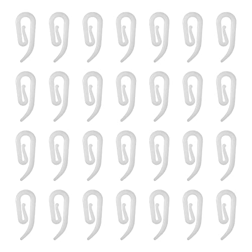 Redamancy Gancetti Tende, 100 pcs Ganci per Tende in Plastica, Ganci Tende Rinforzato A Forma Di G, per Tenda per Porta, Tenda per Finestra e Tenda per Doccia (Bianco)