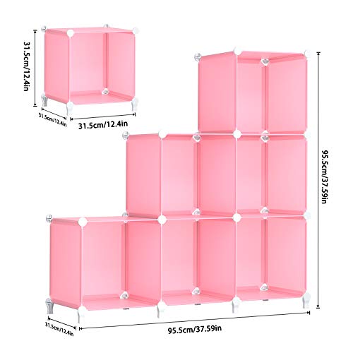 Homidec 6-Cube Storage Shelf, Storage Bookcase Bookshelf With Metal Hammer, Storage Cubes Organizer Cabinet For Kids, Closet, Bedroom, Bathroom, (11.8X11.8X11.8 Inch), Light Pink #TOP2