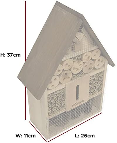 Woodside Wooden Insect & Bee House Natural Wood Bug Hotel Shelter Garden Nest Box