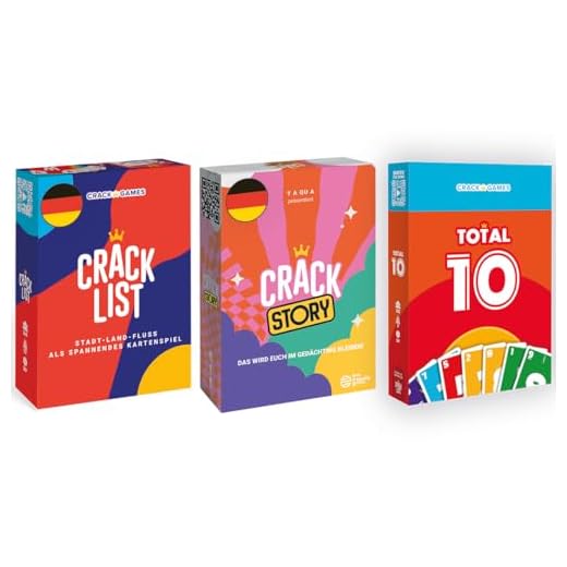 CRACK LIST Lot 3 Familienspiele Crack Story + TOTAL 10 | Sommerangebot | 2-8 Spieler | ab 8 Jahren