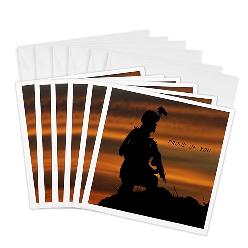 Soldat en Irak lot de 6 cartes de vœux 3dRose 15,2 cm à offrir aux vétérans