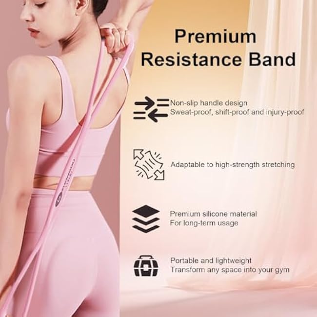 Figure 8 Resistance Band for Women Resistance Bands with Handles Portable 8 Shaped Exercise Band for Strength Training Yoga Pilates