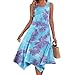 Summer Dresses for Women Summer Floral Casual Sundresses Beach Flowy Midi Tank Dresses Hankerchief Hem Sleeveless Dress
