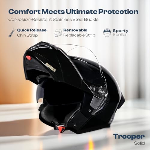 STUDDS Trooper Full Face Helmet Black - Image 3