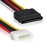 1x Vierpoliger IDE-Stromanschluss zur Verbindung zum Netzteil -> 1x 15-poliger SATA-Stromstecker zur Versorgung eines SATA-Laufwerks