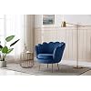 Fauteuil van fluweel DANDELION – Donkerblauw