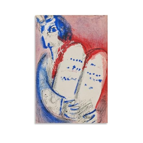 マルク・シャガール ポスター 「モーゼ・III」 ホーム装飾 アートパネル プリント キャンバス 壁アート 現代壁掛け 絵画 版画 芸術作品 インテリア16x24inch(40x60cm)