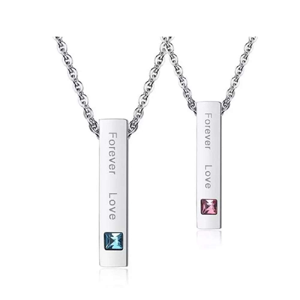 Vientiq Silver-Plated Couple Forever-Love Chain Pendant Necklace for Men and Women (B0C6248THT) Amazon Price History, Amazon Price Tracker