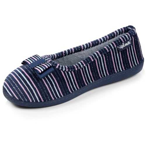 Isotoner Zapatillas zapatillas bailarinas para mujer, EU,, Rayas marinas, 38 EU