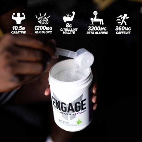 Image of FINAFLEX Engage Pre Workout, Sour Watermelon - Train Harder, Longer & Stronger - Includes Creatine, Beta-Alanine, Alpha GPC, Citrulline & Caffeine - 20 Servings